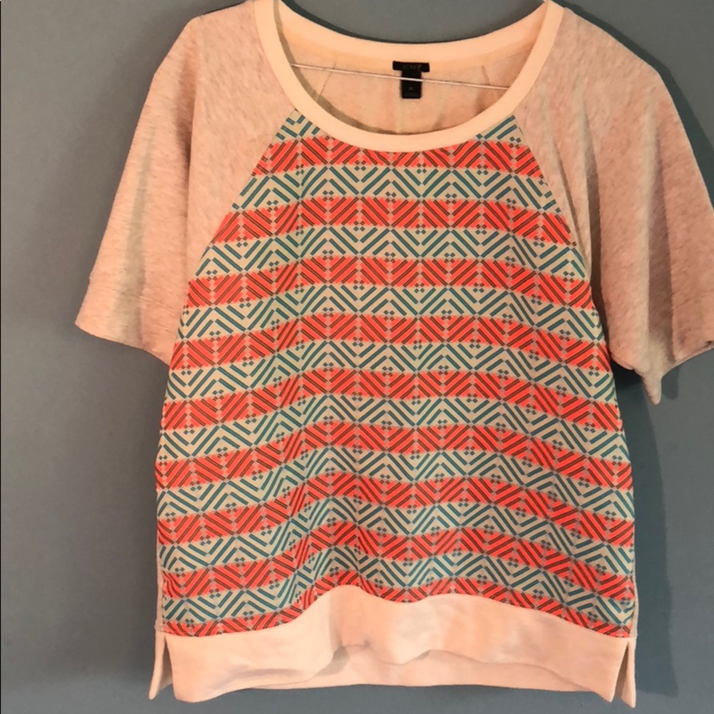 Front tribal patterned J Crew Sweatshirt tee